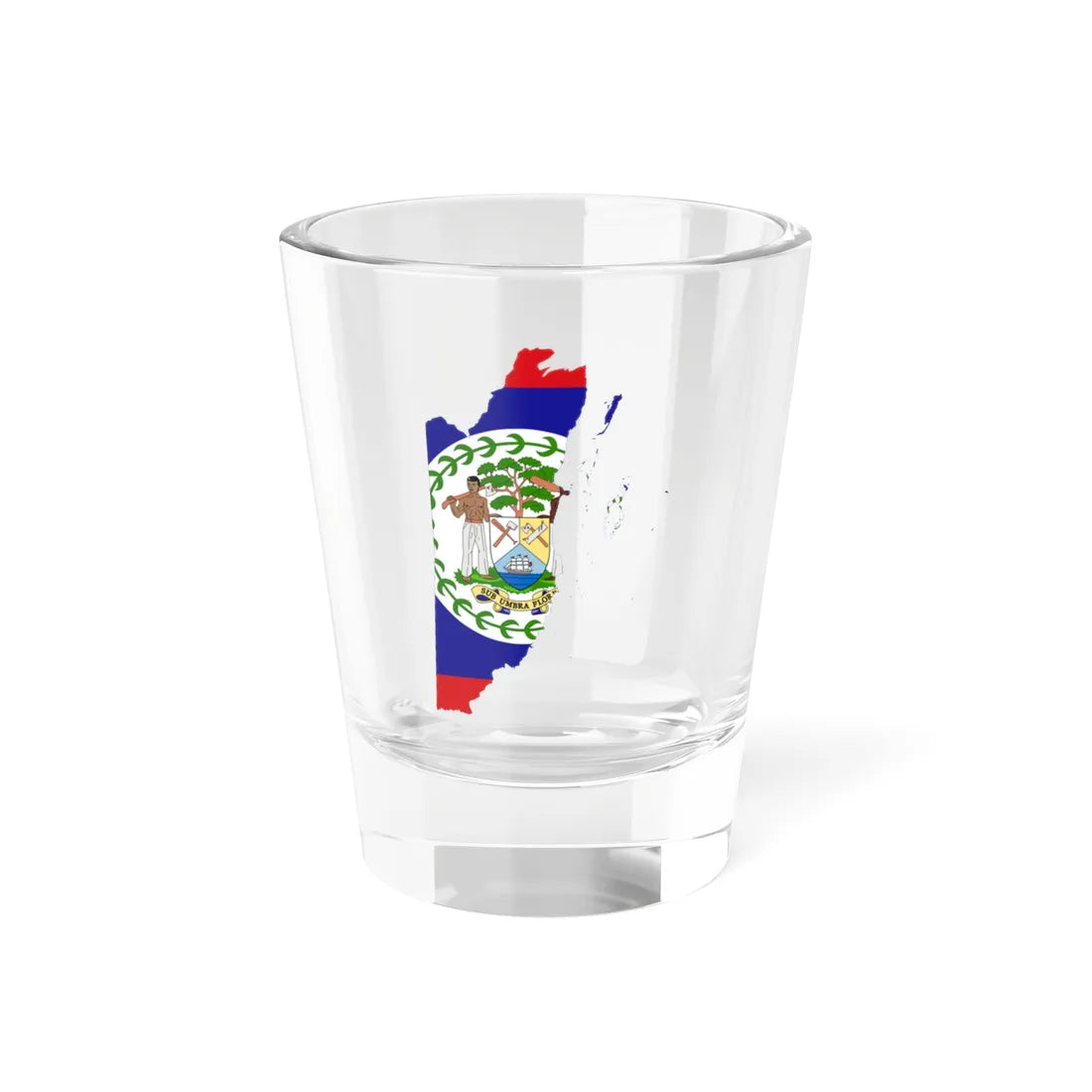 Flag-map of Belize (Belize) Shot Glass 1.5oz 1.5oz - Go Mug Yourself