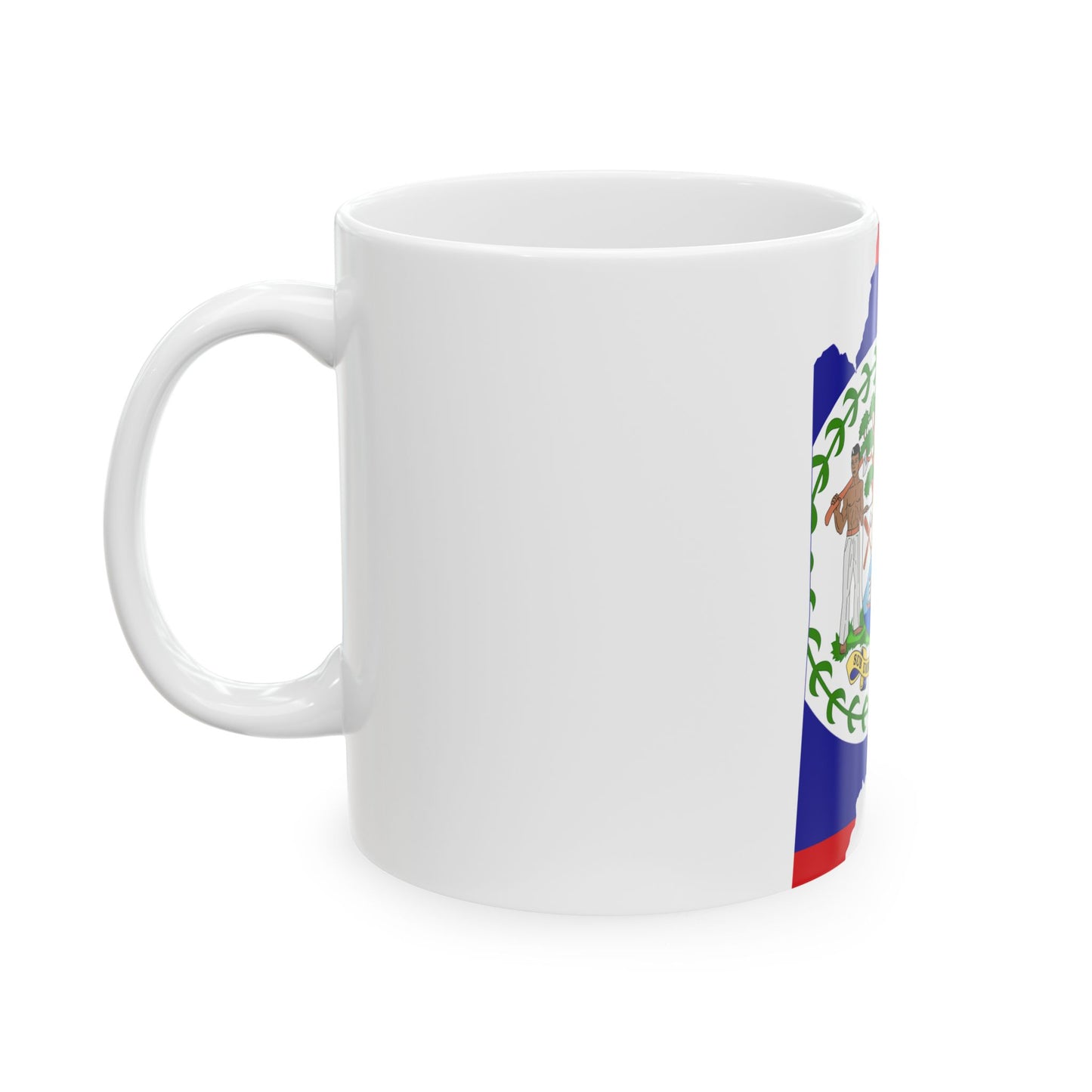 Flag-map of Belize (Belize) White Coffee Mug-Go Mug Yourself