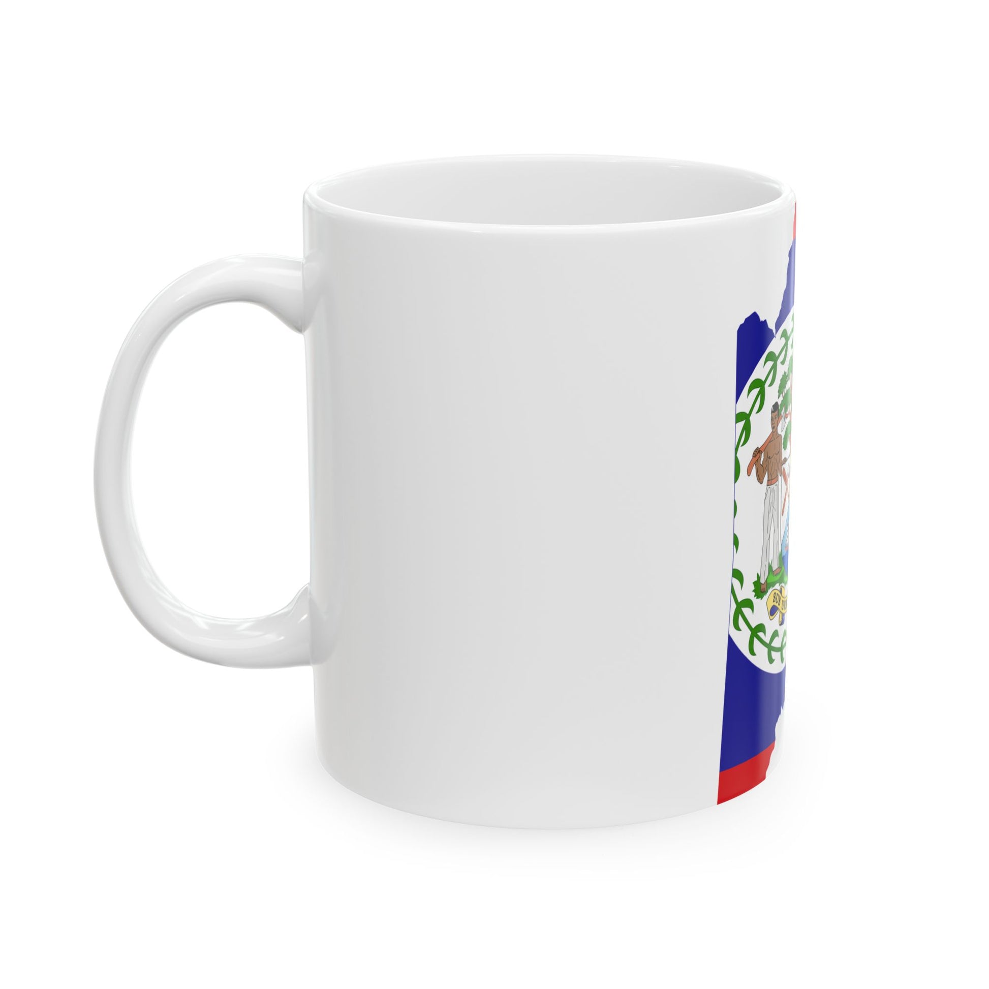 Flag-map of Belize (Belize) White Coffee Mug-Go Mug Yourself