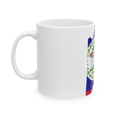 Flag-map of Belize (Belize) White Coffee Mug-Go Mug Yourself