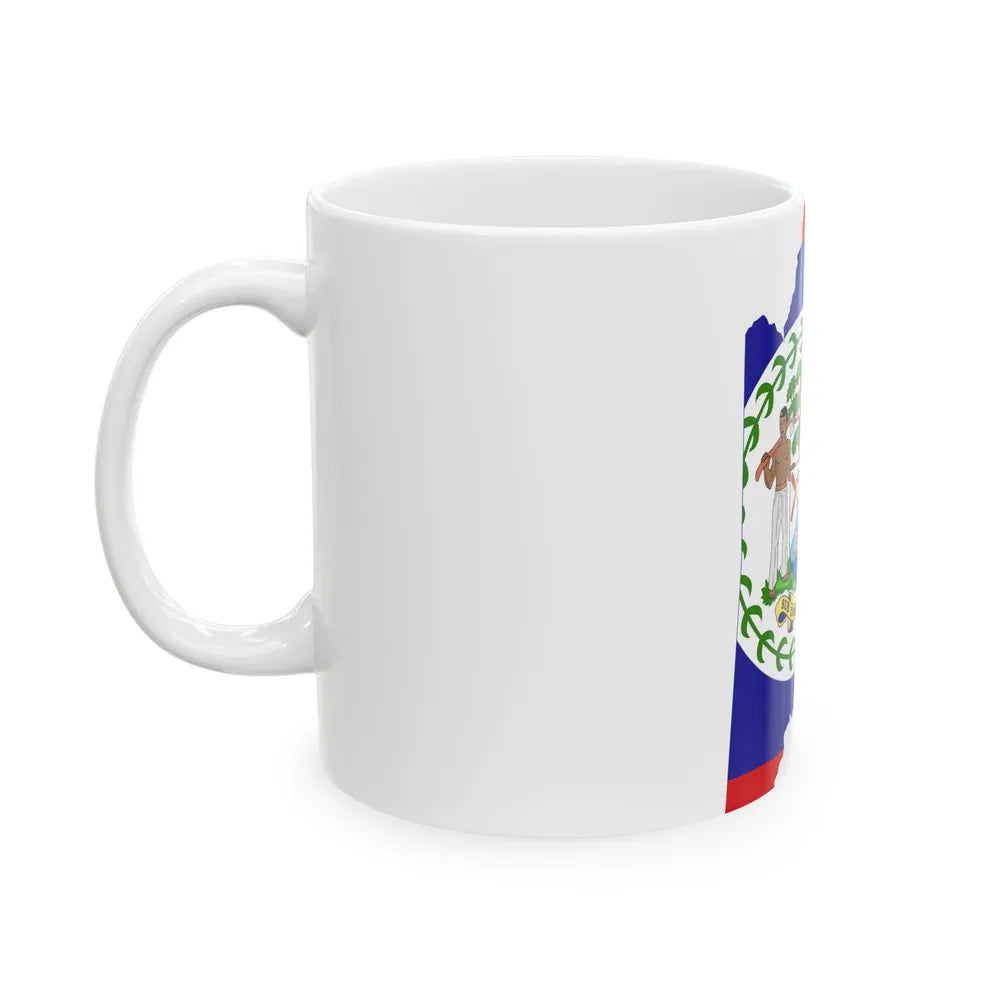 Flag-map of Belize (Belize) White Coffee Mug - Go Mug Yourself