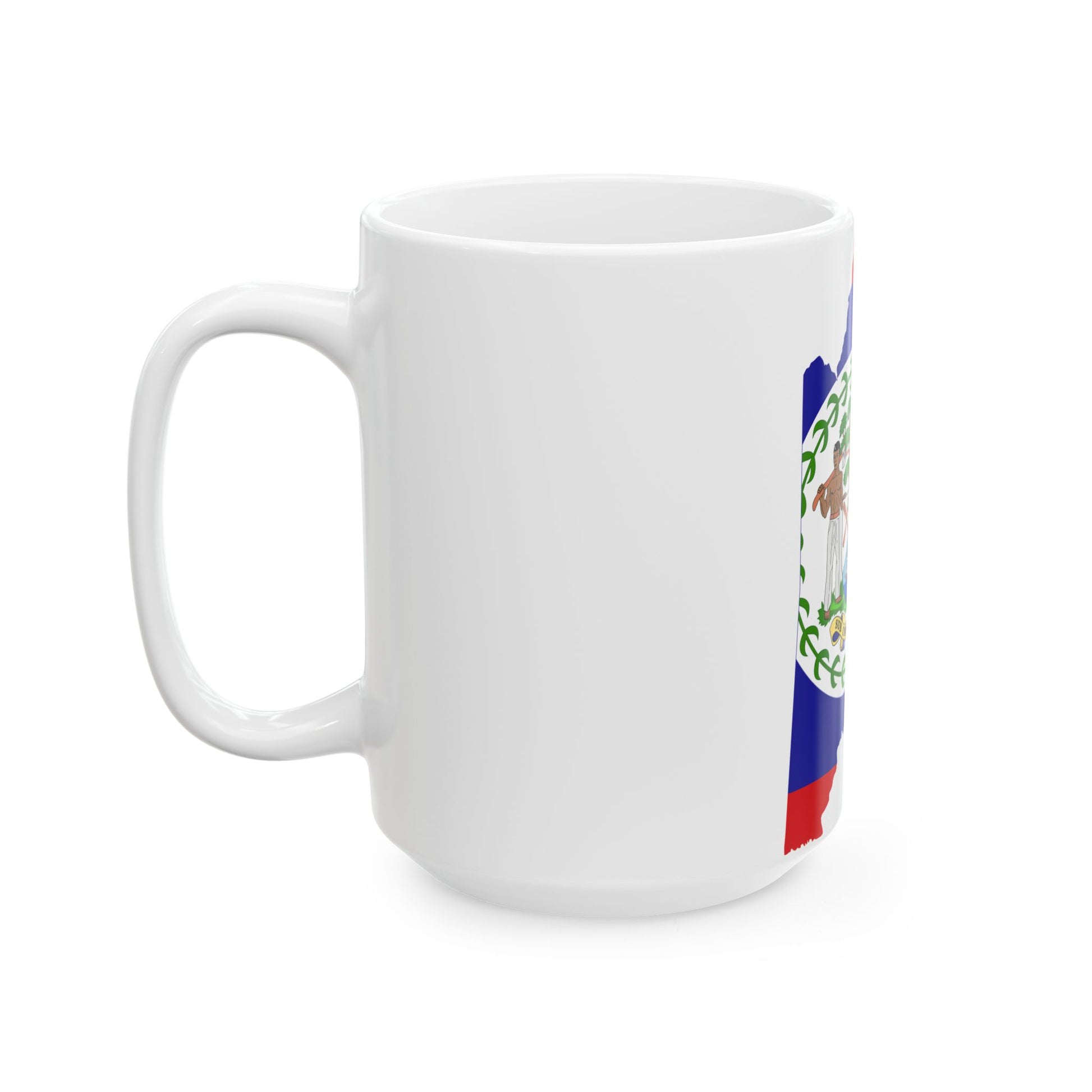 Flag-map of Belize (Belize) White Coffee Mug-Go Mug Yourself