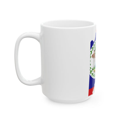 Flag-map of Belize (Belize) White Coffee Mug-Go Mug Yourself