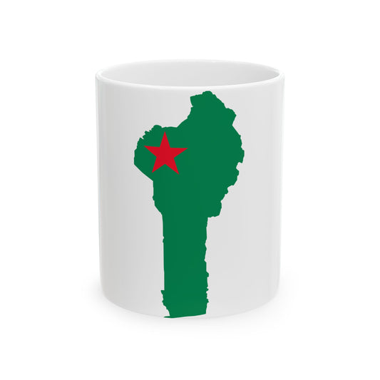Flag map of Benin 1975-1990 (Benin) White Coffee Mug-11oz-Go Mug Yourself