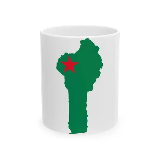 Flag map of Benin 1975-1990 (Benin) White Coffee Mug 11oz - Go Mug Yourself