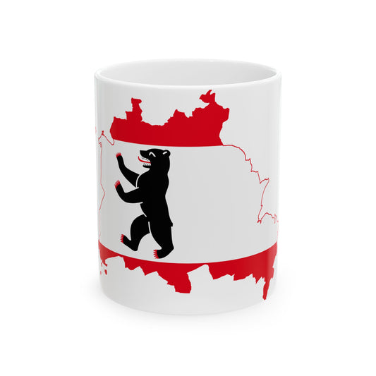 Flag map of Berlin 1990- (Germany) White Coffee Mug-11oz-Go Mug Yourself
