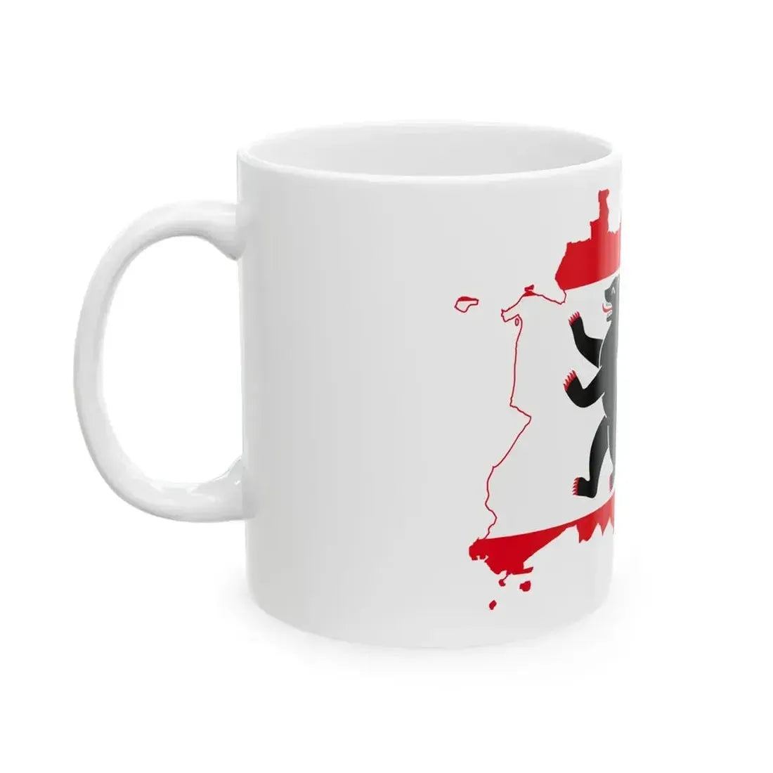 Flag map of Berlin 1990- (Germany) White Coffee Mug - Go Mug Yourself