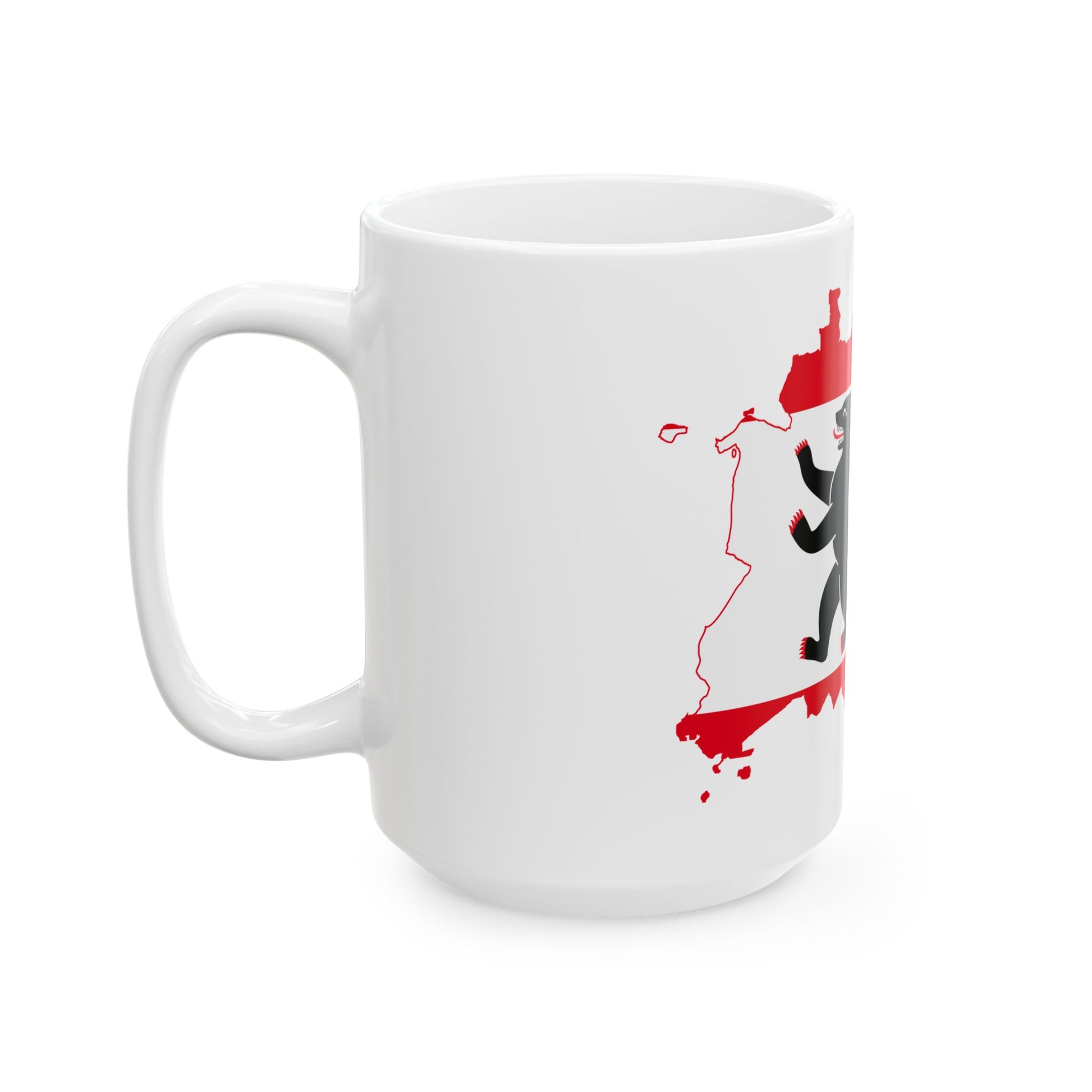 Flag map of Berlin 1990- (Germany) White Coffee Mug-Go Mug Yourself