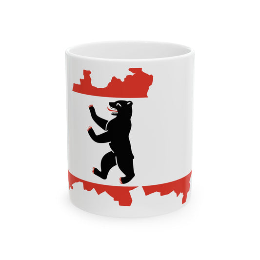 Flag-map of Berlin (Germany) White Coffee Mug-11oz-Go Mug Yourself