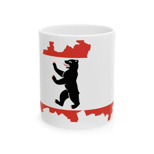 Flag-map of Berlin (Germany) White Coffee Mug 11oz - Go Mug Yourself