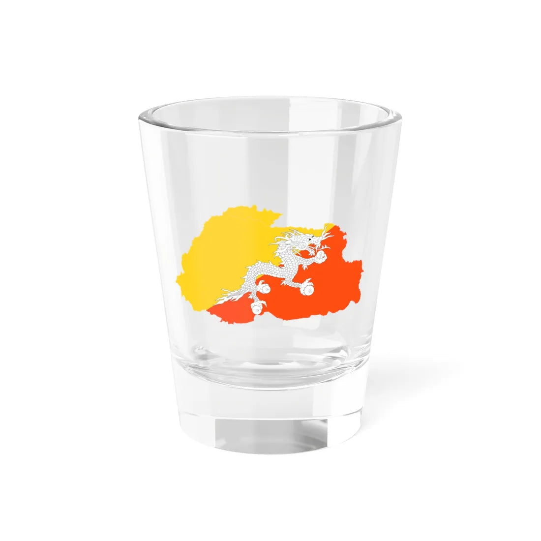 Flag-map of Bhutan precise boundaries (Bhutan) Shot Glass 1.5oz 1.5oz - Go Mug Yourself