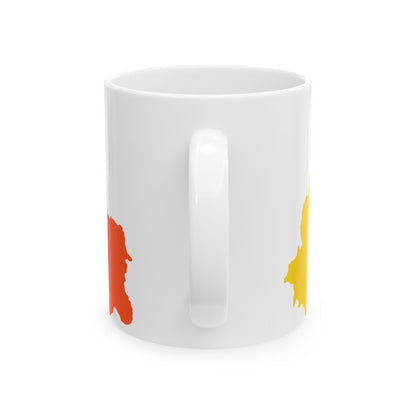 Flag-map of Bhutan precise boundaries (Bhutan) White Coffee Mug-Go Mug Yourself