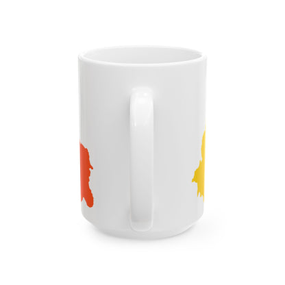 Flag-map of Bhutan precise boundaries (Bhutan) White Coffee Mug-Go Mug Yourself