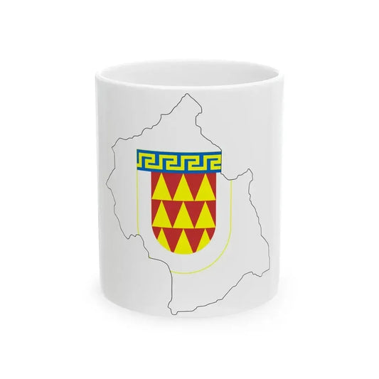 Flag map of Bitola Municipality Macedonia (North Macedonia) White Coffee Mug 11oz - Go Mug Yourself