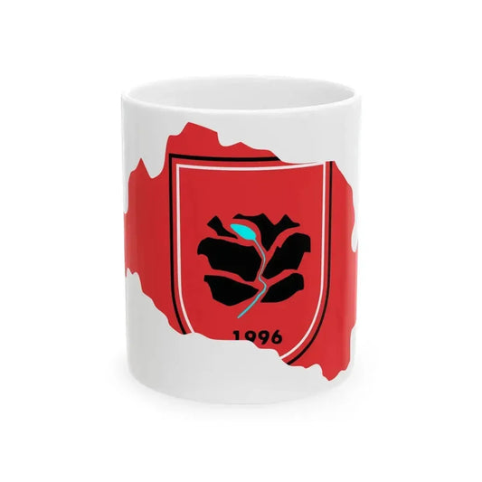 Flag map of Bogovinje Municipality (North Macedonia) White Coffee Mug 11oz - Go Mug Yourself