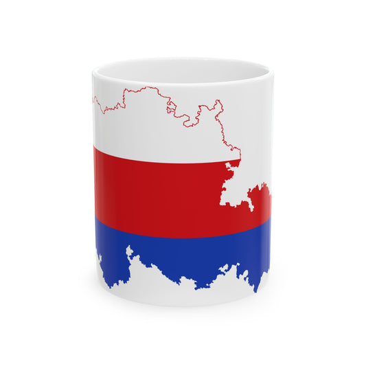 Flag-map of Bohemia and Moravia (Czech Republic) White Coffee Mug-11oz-Go Mug Yourself