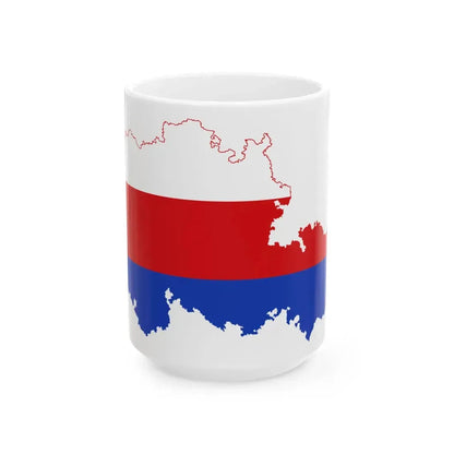 Flag-map of Bohemia and Moravia (Czech Republic) White Coffee Mug 15oz - Go Mug Yourself