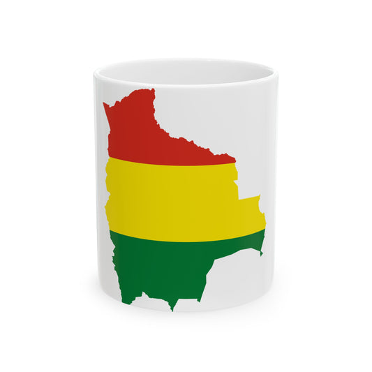 Flag-map of Bolivia (Bolivia) White Coffee Mug-11oz-Go Mug Yourself