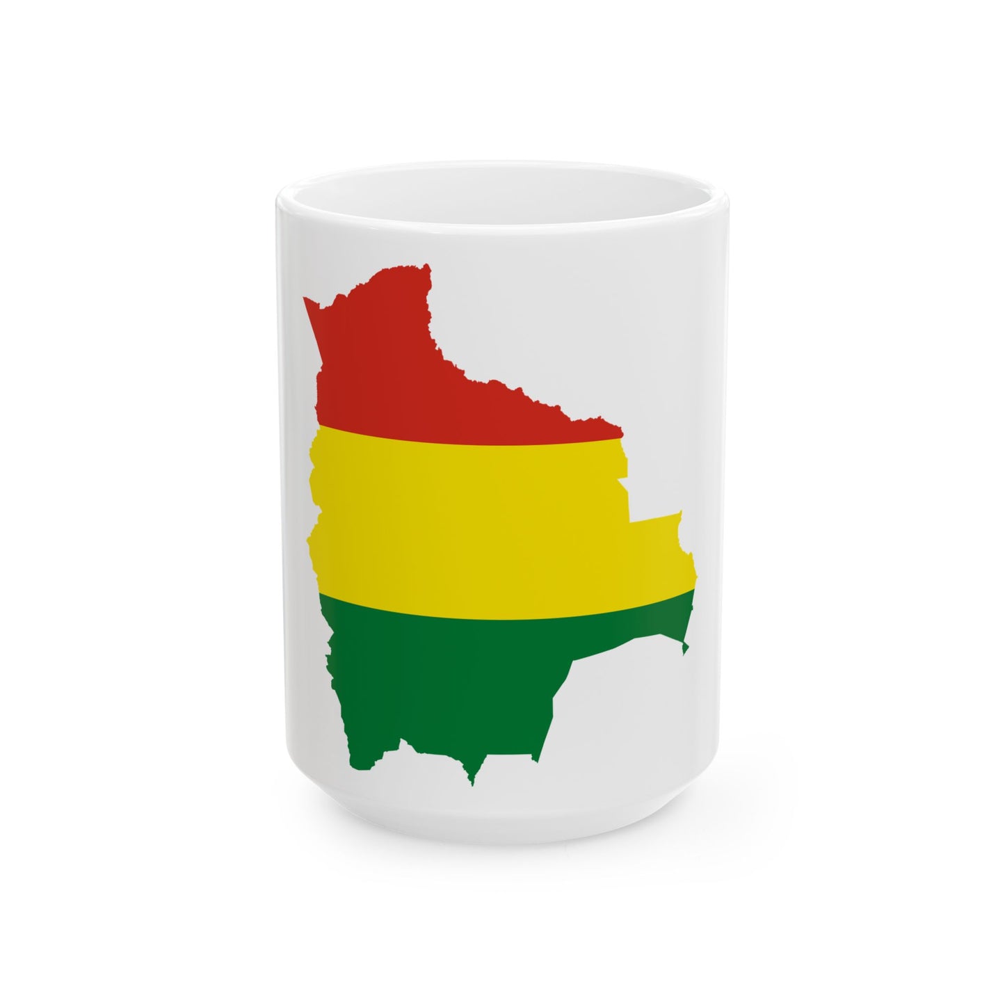 Flag-map of Bolivia (Bolivia) White Coffee Mug-15oz-Go Mug Yourself