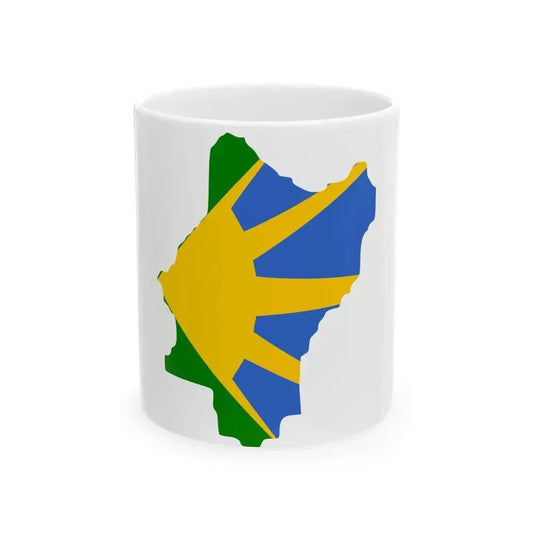Flag map of Bosilovo Municipality (North Macedonia) White Coffee Mug 11oz - Go Mug Yourself