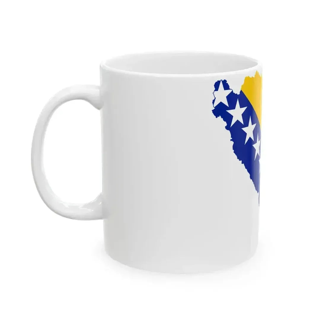 Flag map of Bosnia and Herzegovina (Bosnia and Herzegovina) White Coffee Mug - Go Mug Yourself