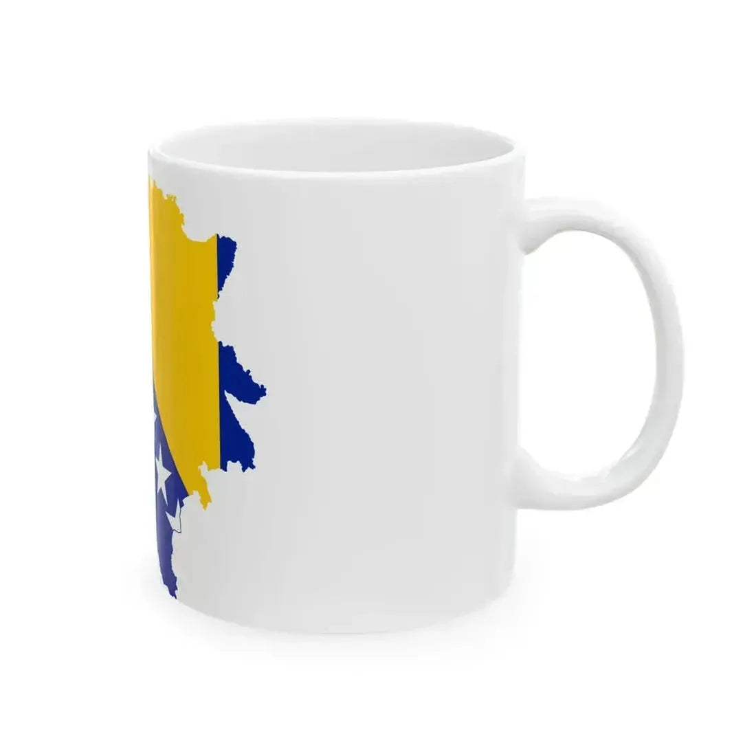 Flag map of Bosnia and Herzegovina (Bosnia and Herzegovina) White Coffee Mug - Go Mug Yourself