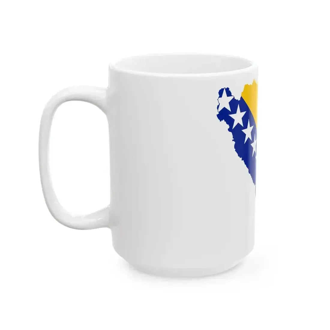 Flag map of Bosnia and Herzegovina (Bosnia and Herzegovina) White Coffee Mug - Go Mug Yourself