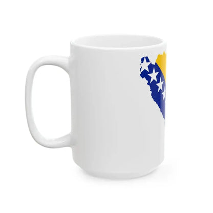 Flag map of Bosnia and Herzegovina (Bosnia and Herzegovina) White Coffee Mug - Go Mug Yourself