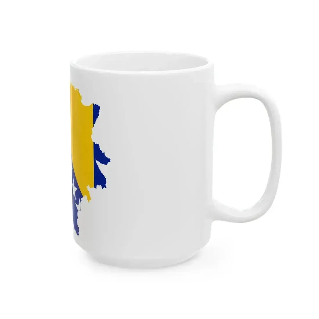 Flag map of Bosnia and Herzegovina (Bosnia and Herzegovina) White Coffee Mug - Go Mug Yourself