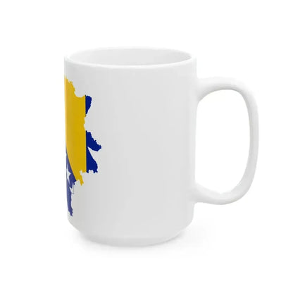 Flag map of Bosnia and Herzegovina (Bosnia and Herzegovina) White Coffee Mug - Go Mug Yourself