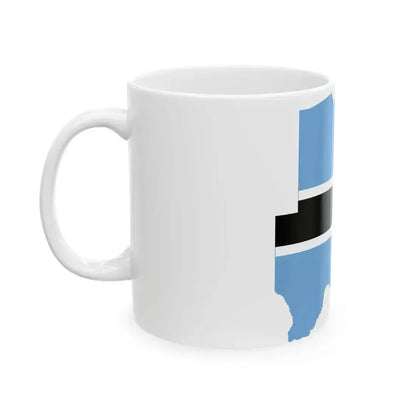Flag map of Botswana (Botswana) White Coffee Mug - Go Mug Yourself
