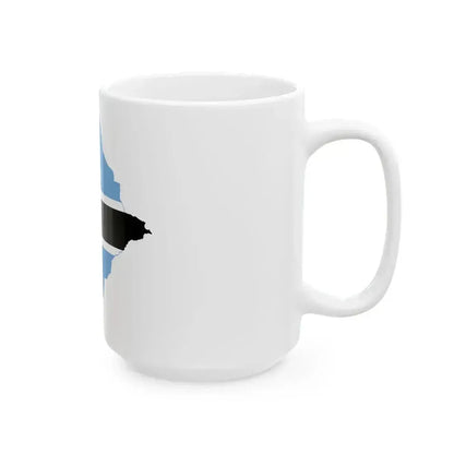 Flag map of Botswana (Botswana) White Coffee Mug - Go Mug Yourself