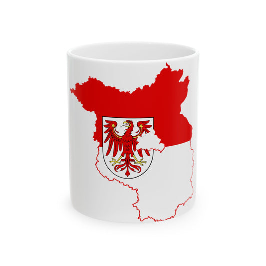 Flag map of Brandenburg (Germany) White Coffee Mug-11oz-Go Mug Yourself