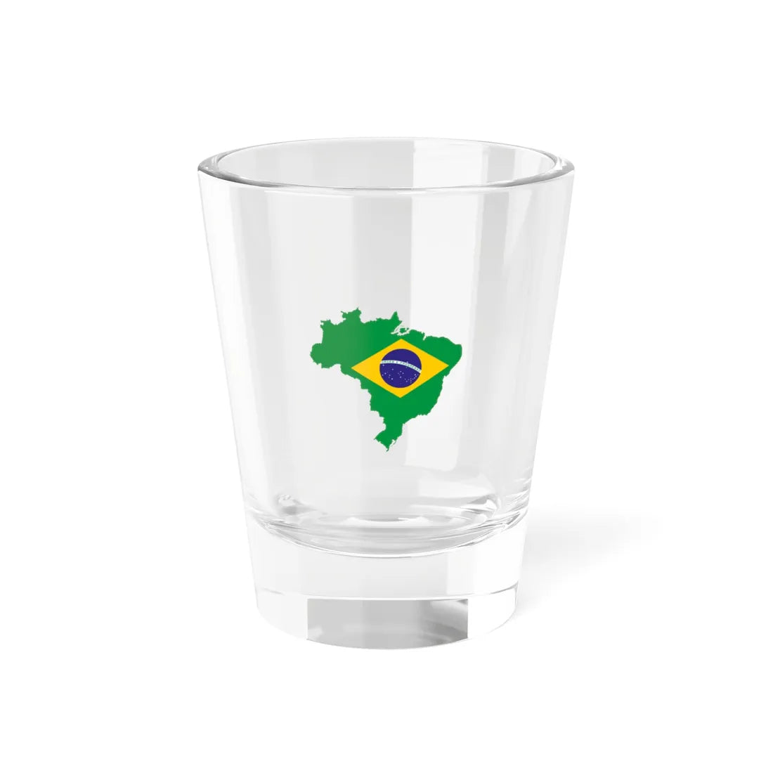 Flag-map of Brazil (Brazil) Shot Glass 1.5oz 1.5oz - Go Mug Yourself
