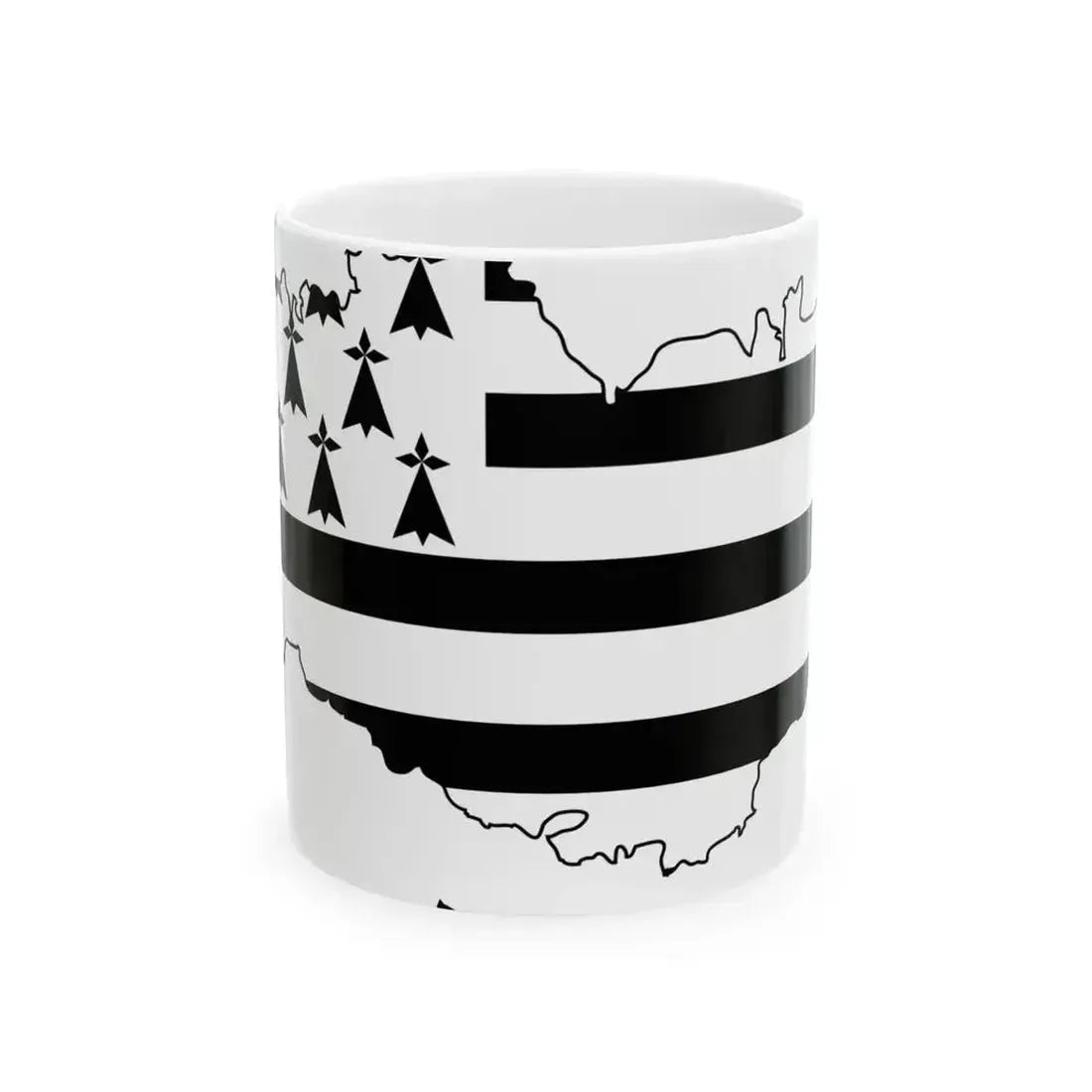 Flag map of Brittany Bretagne (France) White Coffee Mug 11oz - Go Mug Yourself