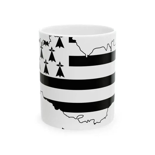 Flag map of Brittany Bretagne (France) White Coffee Mug 11oz - Go Mug Yourself
