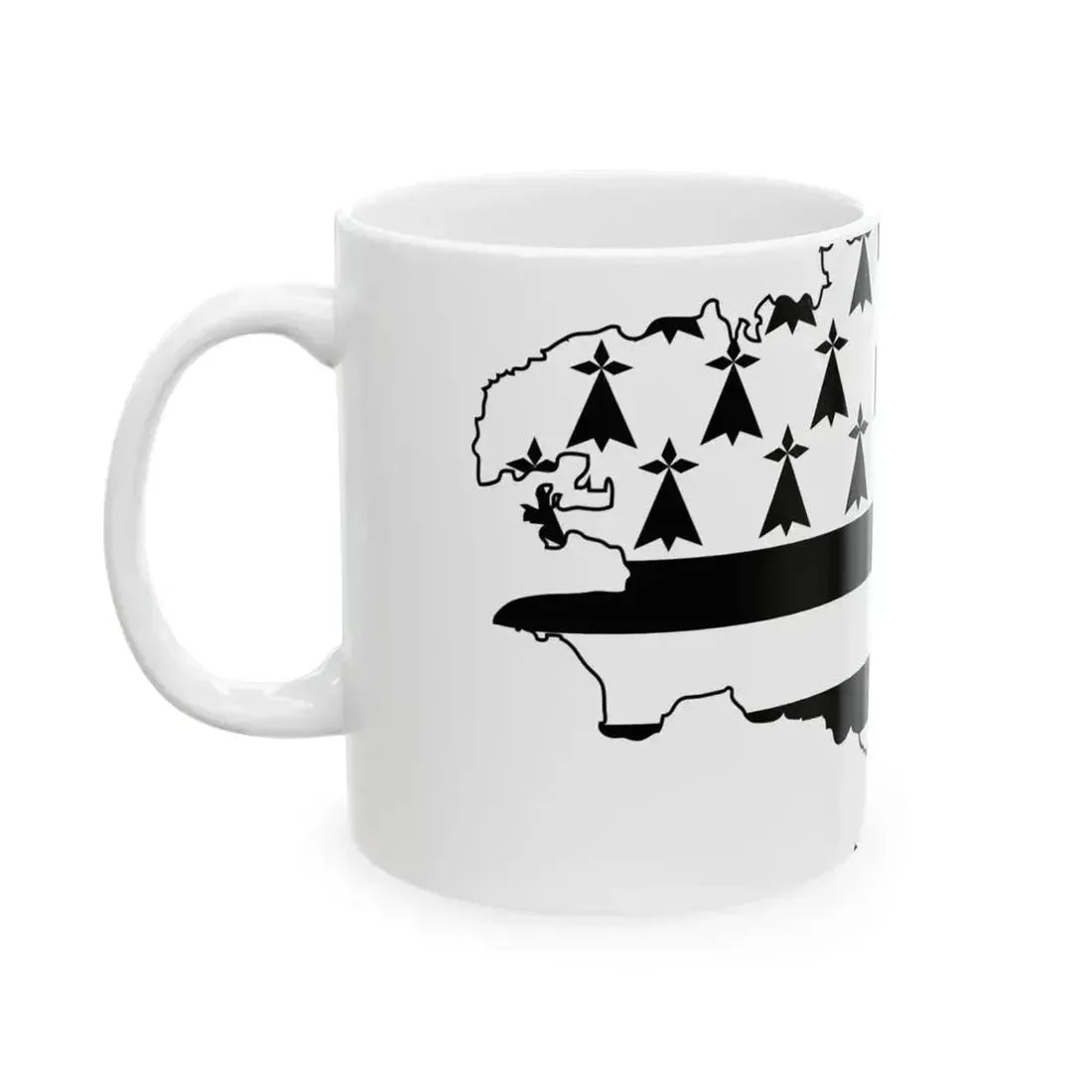Flag map of Brittany Bretagne (France) White Coffee Mug - Go Mug Yourself