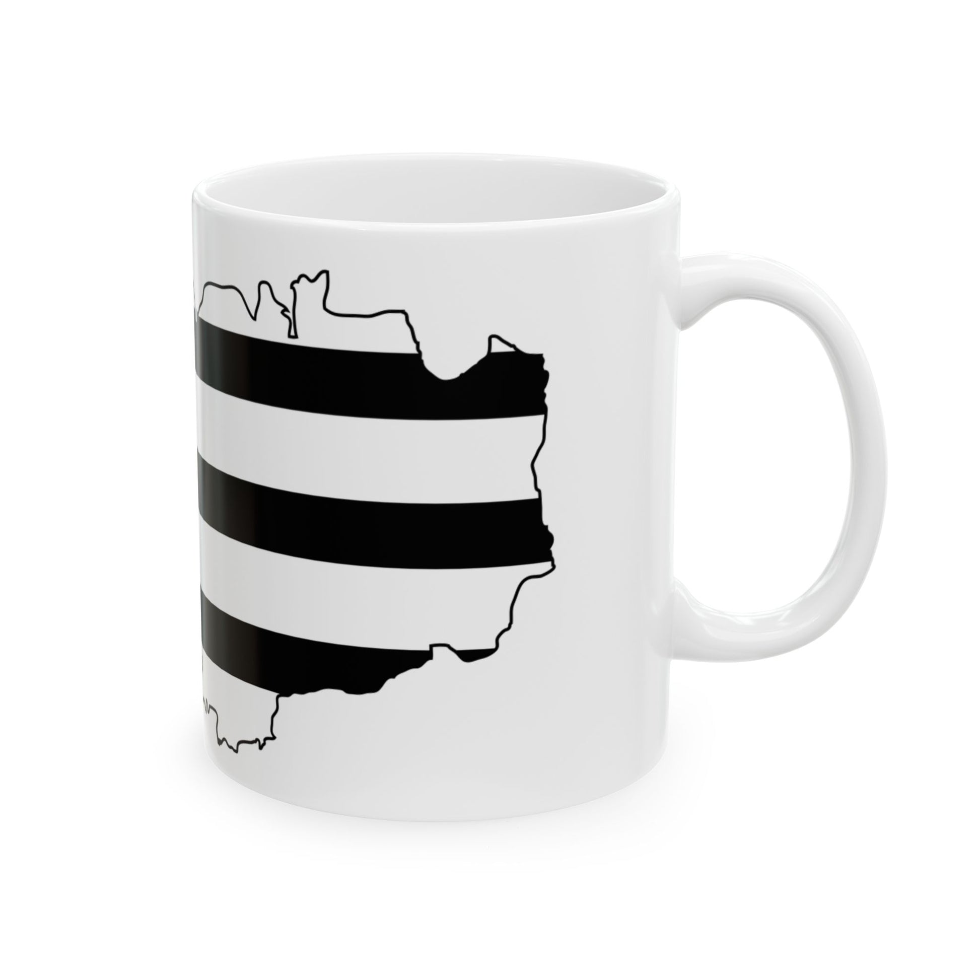 Flag map of Brittany Bretagne (France) White Coffee Mug-Go Mug Yourself