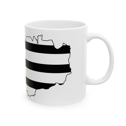 Flag map of Brittany Bretagne (France) White Coffee Mug-Go Mug Yourself