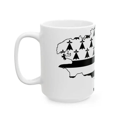 Flag map of Brittany Bretagne (France) White Coffee Mug - Go Mug Yourself