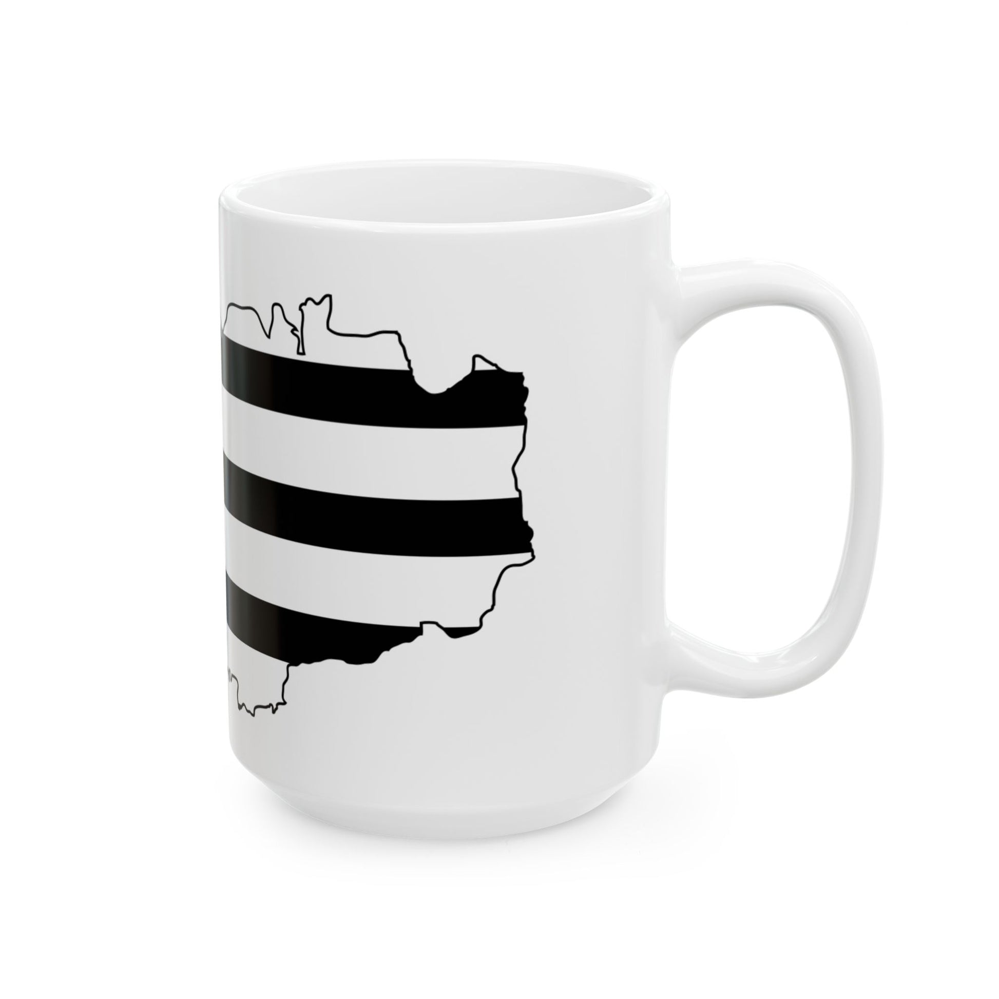 Flag map of Brittany Bretagne (France) White Coffee Mug-Go Mug Yourself