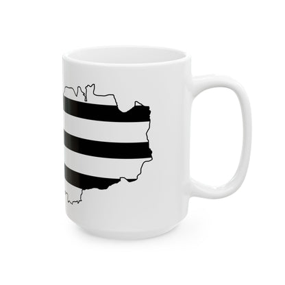 Flag map of Brittany Bretagne (France) White Coffee Mug-Go Mug Yourself