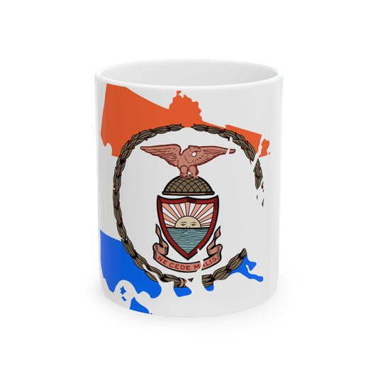 Flag-map of Bronx County New York (United States) White Coffee Mug-11oz-Go Mug Yourself