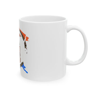 Flag-map of Bronx County New York (United States) White Coffee Mug-Go Mug Yourself