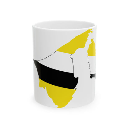 Flag-map of Brunei 1906-1959 (Brunei) White Coffee Mug-11oz-Go Mug Yourself