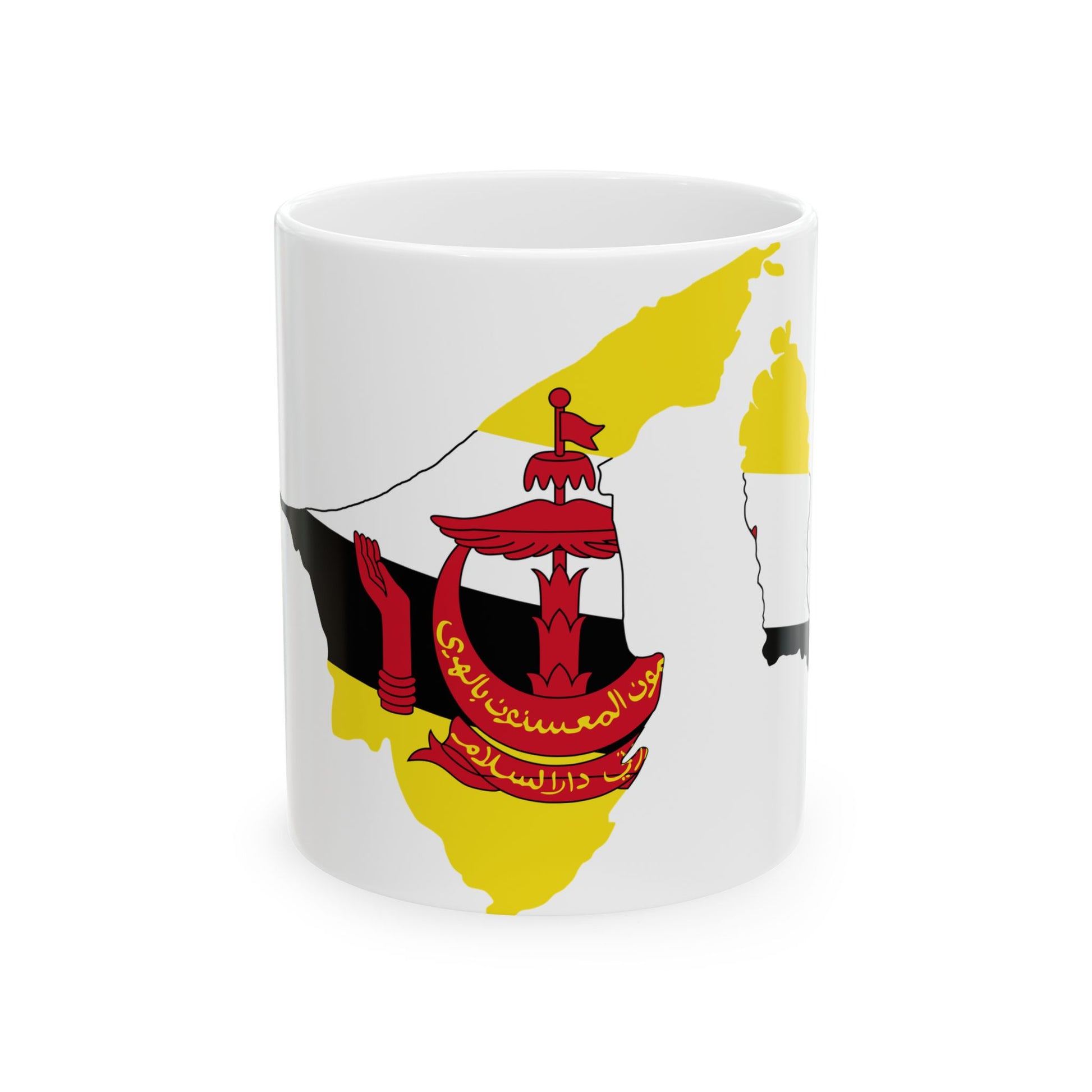 Flag-map of Brunei (Brunei) White Coffee Mug-11oz-Go Mug Yourself