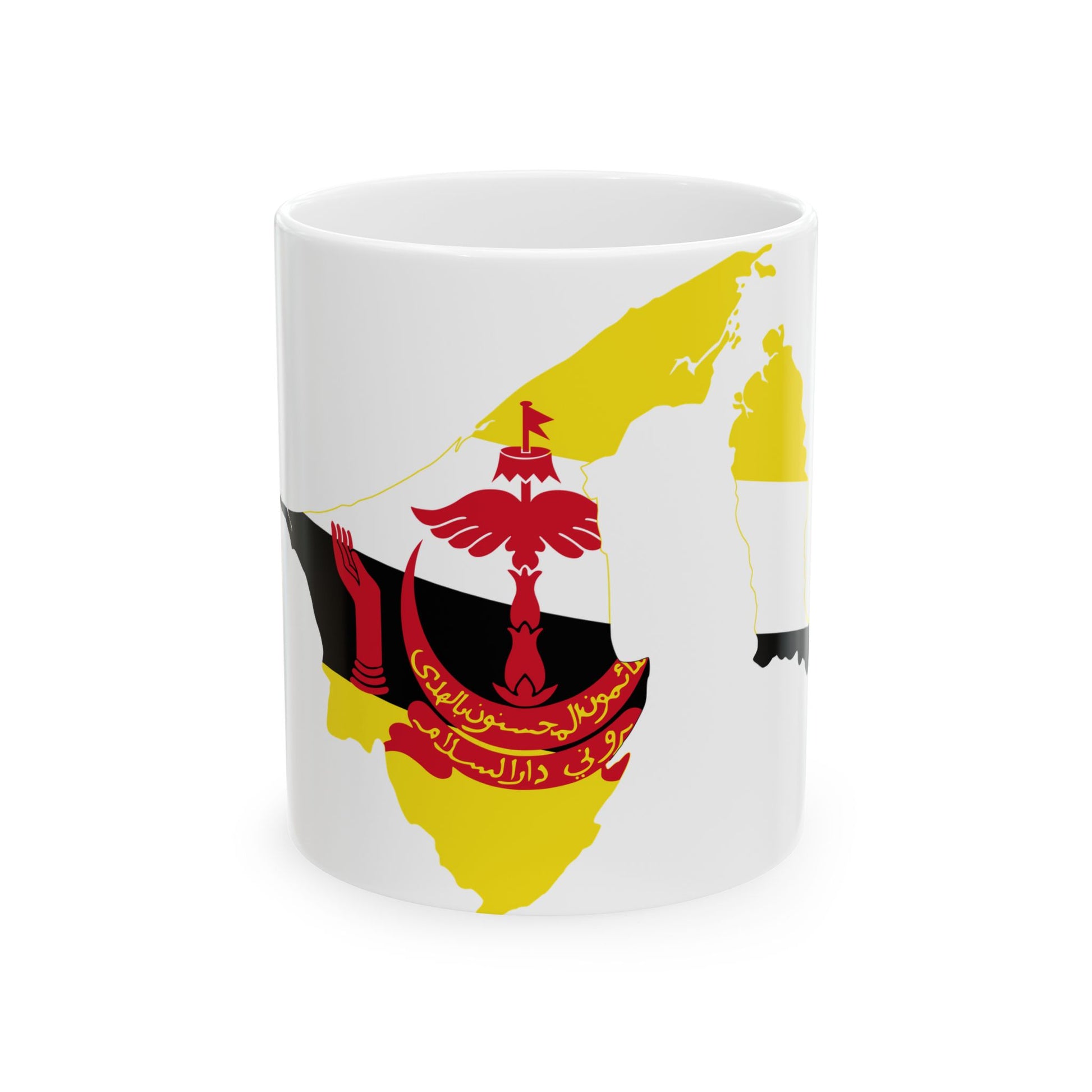Flag-map of Brunei2 (Brunei) White Coffee Mug-11oz-Go Mug Yourself
