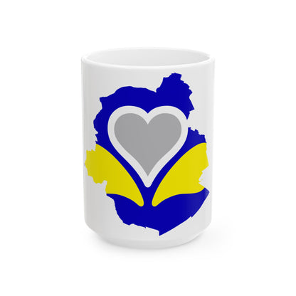 Flag map of Brussels 2 (Belgium) White Coffee Mug-15oz-Go Mug Yourself