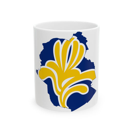 Flag map of Brussels (Belgium) White Coffee Mug-11oz-Go Mug Yourself