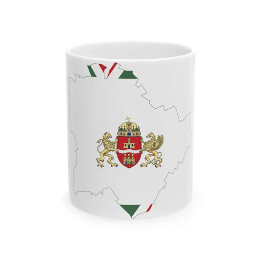 Flag-map of Budapest (Hungary) White Coffee Mug 11oz - Go Mug Yourself